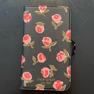 Kate Spade Knott Ditsy Rose iPhone 12 Pro Wrap Folio Case On Chain